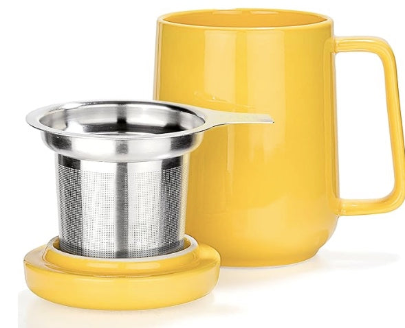 Peak Ceramic Mug w/ Infuser + Lid